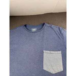 The Foundry Supply Co Mens 2XLT Blue Heathered Pocket T-Shirt Short Slve Stripe